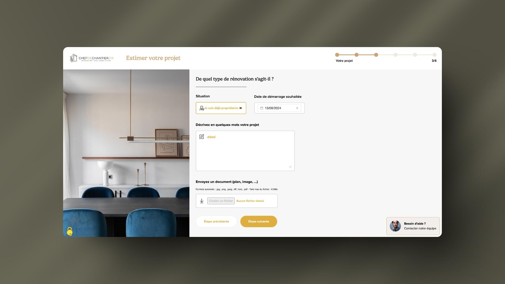 Project secondary view